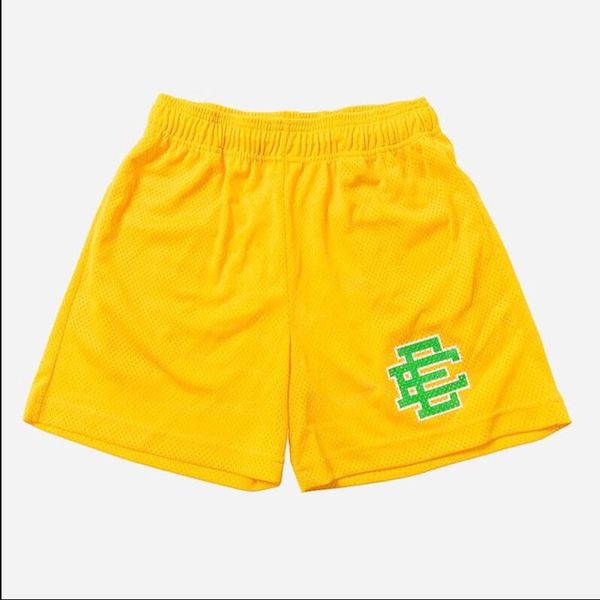 

new men's mesh shorts manufacture oem yellow black printed mens designer above knee sublimation custom eric emmanuel mesh ee emanuel sh, White;black