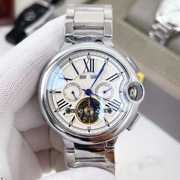 

2023 new brand original business men's watch classic round case automatic machinery watch wristwatch clockrecommended watchwa watch q3, Slivery;brown