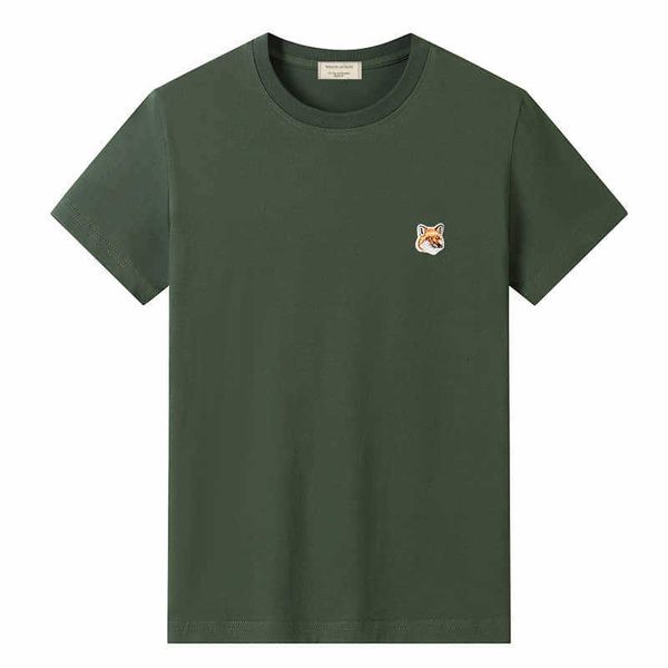 

men's t-hirt men and women caual thirt spring summer breathable 100% fox embroidered cotton t-shirt pair fahion daily short sleeve stre, White;black