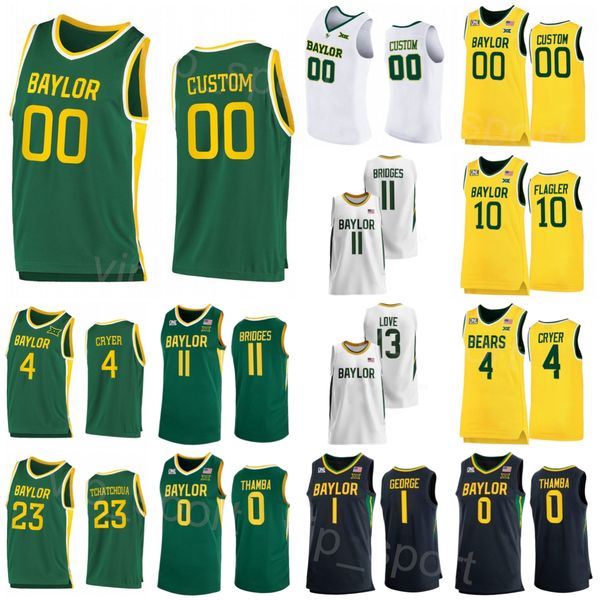 

college basketball 11 jalen bridges jersey baylor bears 13 langston love 23 jonathan tchamwa tchatchoua 0 flo thamba 1 keyonte george 10 ada, Black