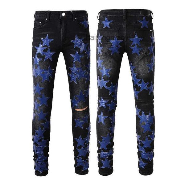 

new arrivals mens luxury designer denim jeans holes trousers jean coolguy biker pants man clothing #890, Blue