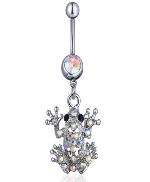 

navel bell button rings d0727 frog clear ab color belly ring drop delivery jewelry body dhgarden dhjsf1983769, Silver