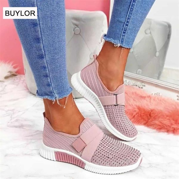 

dress shoes fashion women's shoes flat soft bottom mesh breathable casual sneakers single shoes large size women sports shoes 230320, Black