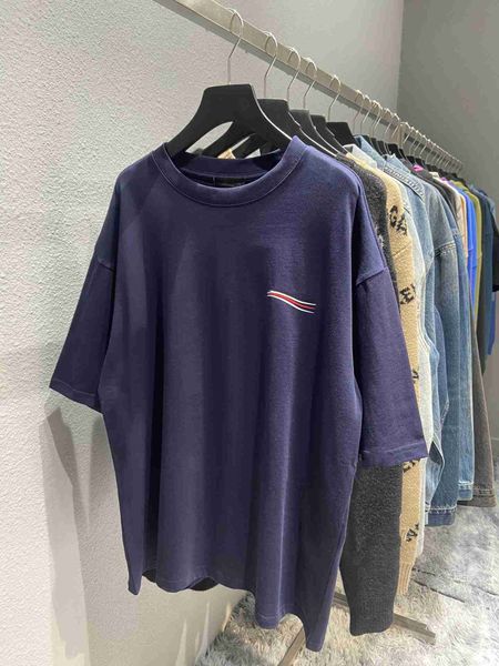 

plush t shirt designer luxury coats balciga paris edition b classic coke wave print round neck loose os fit men's and women's tshi, Black