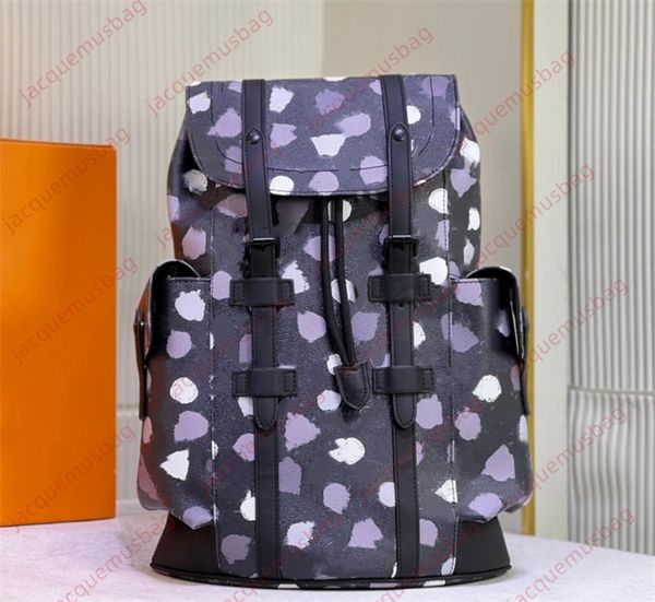 

designer backpack yk chriser backpacks men knapsack book bag handbag women genuine leather monograms wave dot pattern back pack school bags