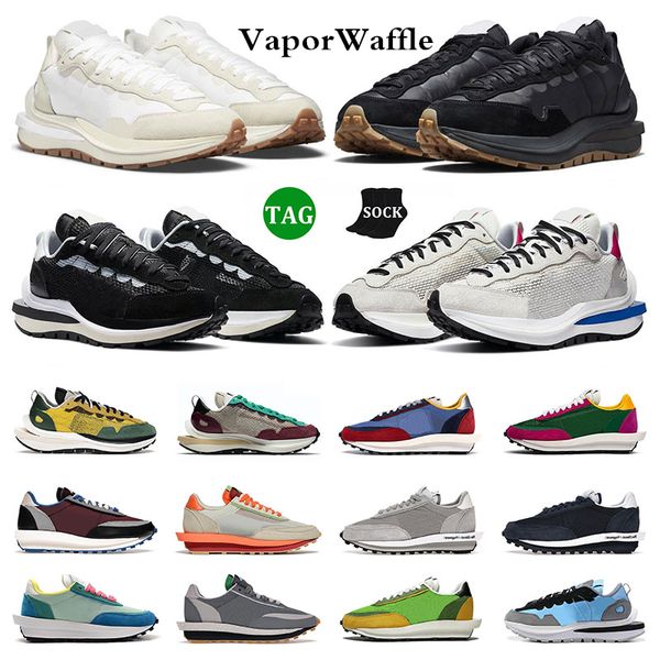 

sacais men designer shoes vaporwaffle ldwaffle waffle vaporwaffles black white royal fuchsia sail gum fragment villain red womens sneakers m