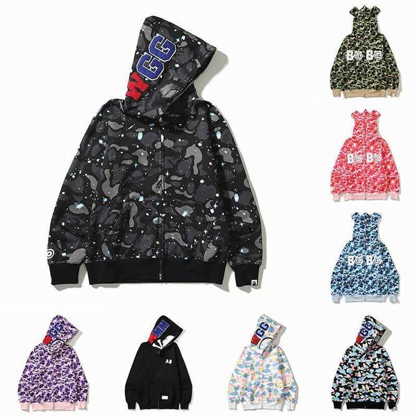 

u118 2023 fashion shark hoodies men deisigners hoody stylist cartoon printing hoodie jacket man casual sweatshirts size m 3xl, Black