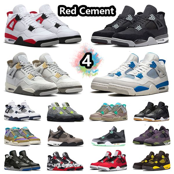 

jumpman 4 red cement basketball shoes black canvas 4s midnight navy thunder pn dust taupe haze black gum canyon purple green glow sports sne