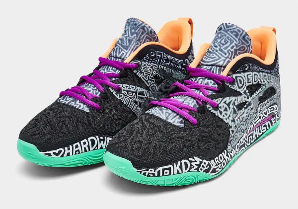 

kd 15 brooklyn graffiti basketball shoes with box men women pink foam sneakers sports shoes size us4-us12
