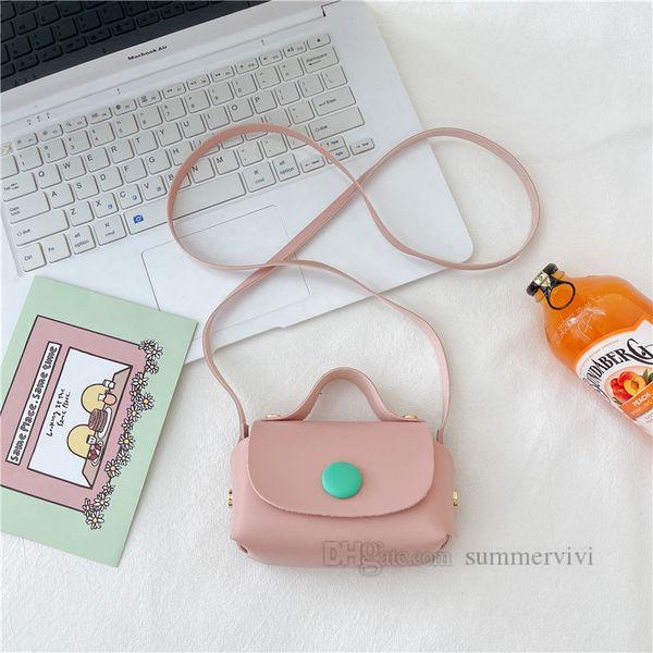 

fashion children handbags girls contrast color candy color single shoulder bag kids pu leather messenger lipsticks bags z09801, Black