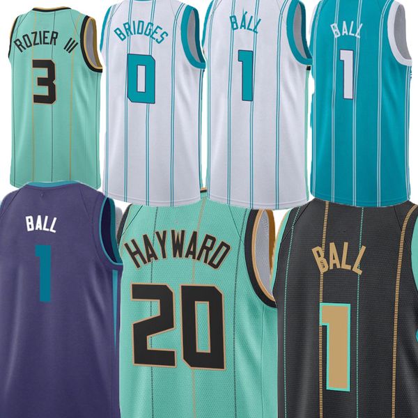 

mens basketball 1 lamelo ball 3 terry rozier iii 0 miles bridges 20 gordon hayward kelly oubre jr. p.j. washington mark williams basketball, Black;red