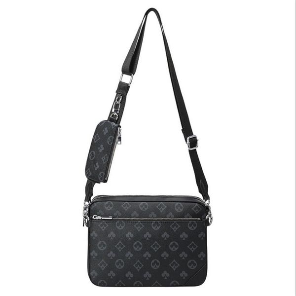 

men's bag checkerboard shoulder handbags women messenger handbag three-in-one mahjong wallets combinatio small square evening270l