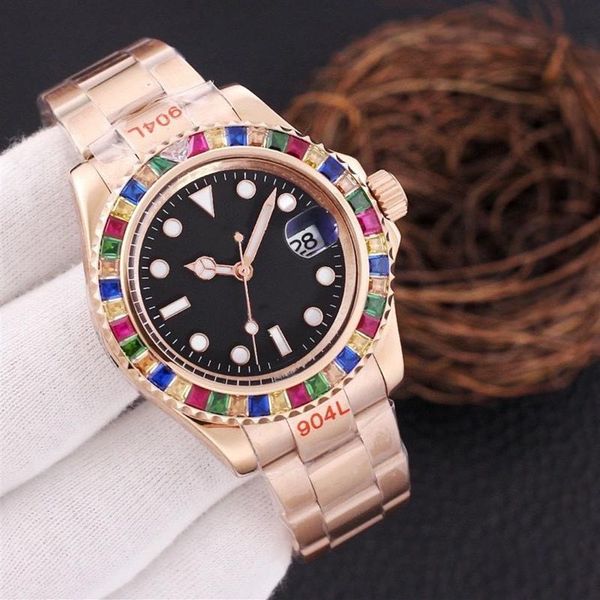 

luxury designer classic fashion automatic watch inlaid with colored diamond size 41mm sapphire glass a ladies' favorite chris261o, Slivery;golden