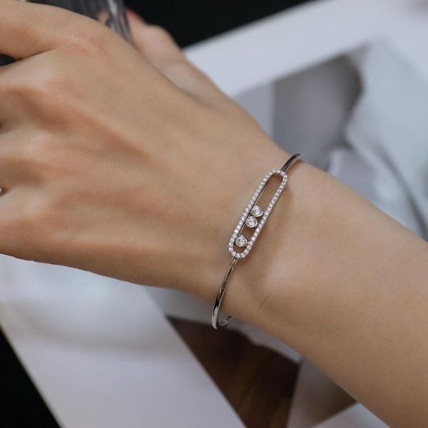 

charm bangle 925 sterling silver move bangle for women charm bracelets, Black