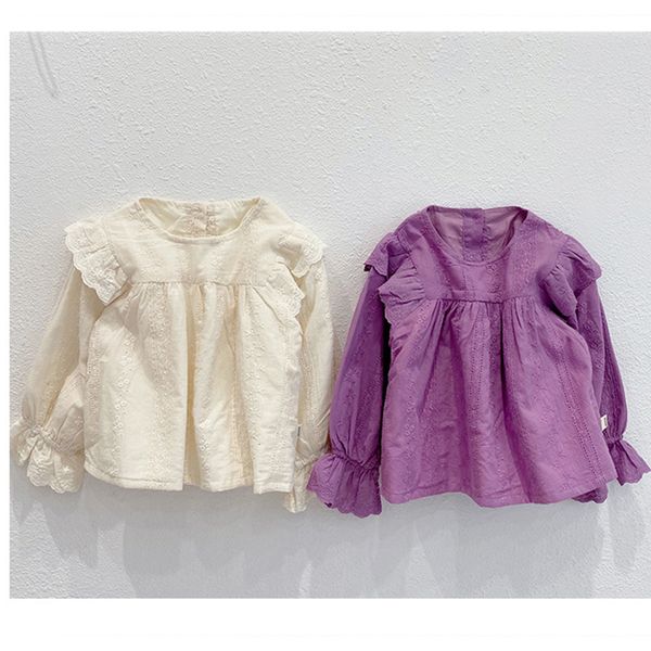 

kids shirts soft breathable girls blouse spring autumn vintage long sleeve lace shirt for toddler girls clothing children jackets shirt 230, White;black