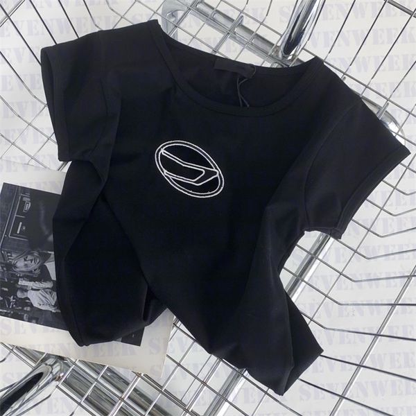 

hollow letter cotton t shirts women summer fashion short sleeve tees slim tshirt for woman, White