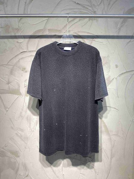 

plush t shirt designer luxury coats balciga edition b wash old full diamond tshirt os loose fit short sleeve t, Black