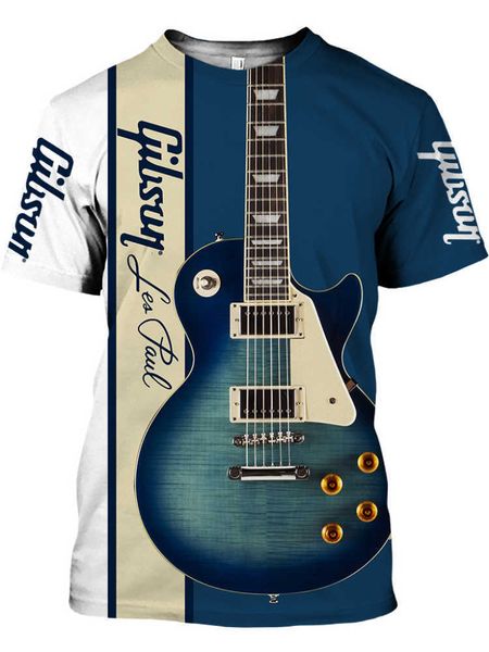

men's t-hirt men and women caual thirt spring summer breathable jazz 3d print sax guitar clarinet t shirt claic muic fahion short sleev, White;black