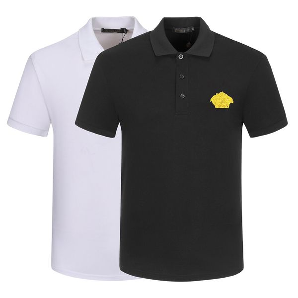 

mens t shirts men polo summer shirt embroidery t-shirts high street trend shirts tee 002, White;black