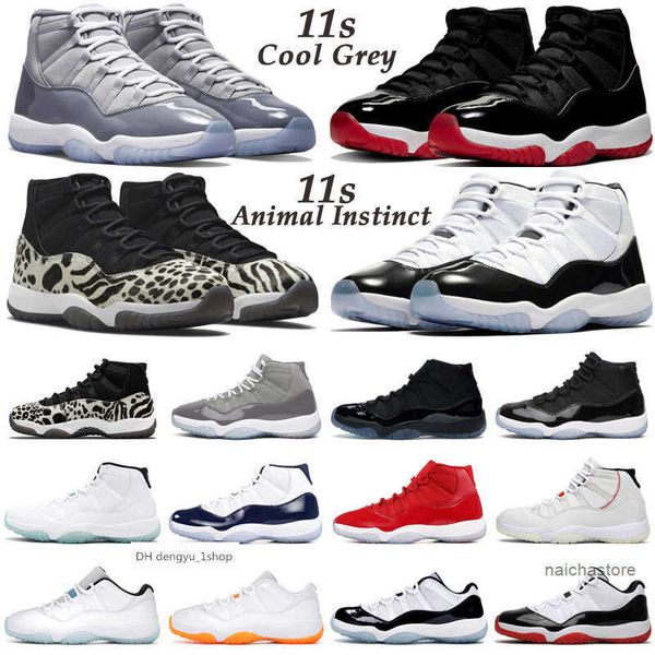 

2022 basketball shoes 11s cool grey jumpman 11 animal instinct jubilee 25th anniversary bred concord 45 space jam legend blue me air jorden, Black