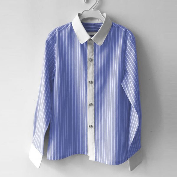 

kids shirts kids boys autumn summer blue white shirts striped long blouses school uniform kids gentleman outwear for 6 8 10 12 14 16 y 2303, White;black
