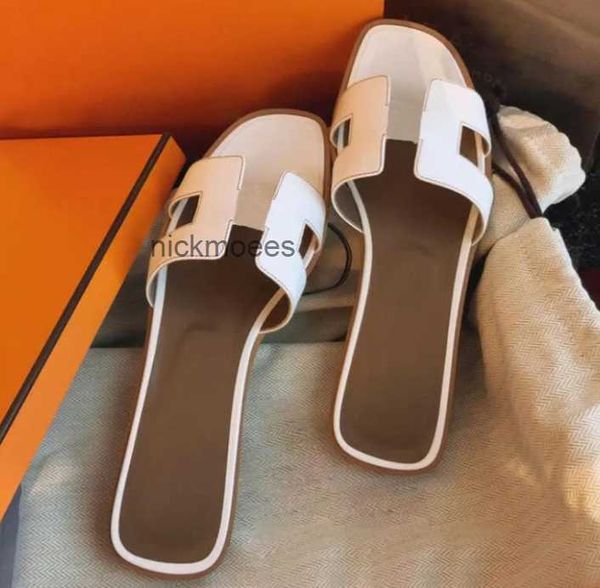 

sandals luxury slippers women slides flat flip flops slide beach sandal slipper shoes designer orange crocodile skin h summer leather with l, Black