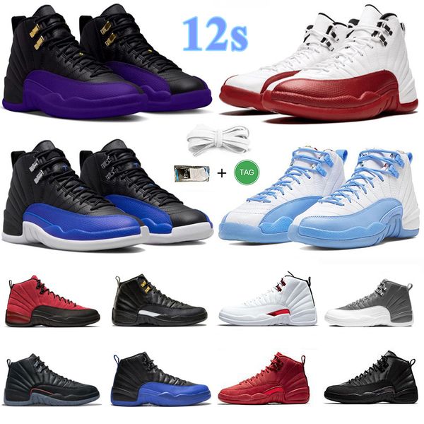

jumpman 12 retro 12s mens basketball shoes field-purple reverse flu game university blue ovo white twist utility men women trainers sports s