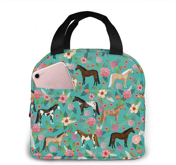 

ice packsisothermic bags horses and flowers lunch insulated waterresistant tote reusable box for picnic travel 230321