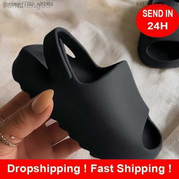 

slipper kids sandals baby toddler adults slip-on fashion boys girls foam beach summer slides bone resin children lightweight water shoes, Black;red