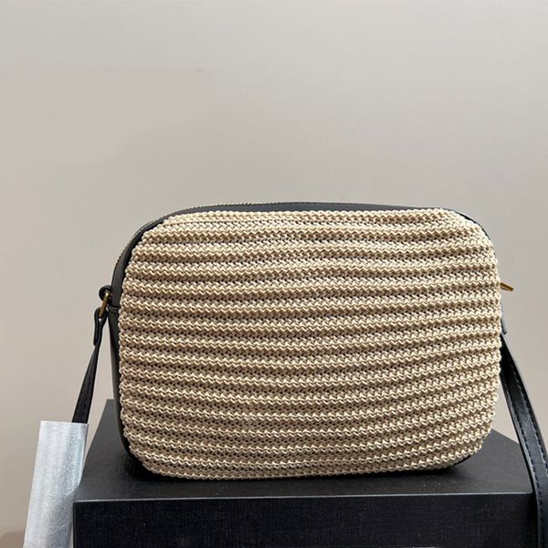 

lafite camera bag crossbody messenger bags shoulder handbag knitting tassel straw shopping bag plain square purse metal letters large tote p