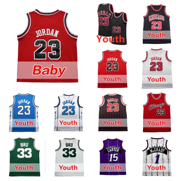 

23 michael youth jerseys vince carter kid tracy mcgrady larry bird bady jersey ing, Black;red