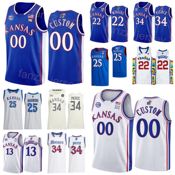 

college basketball paul pierce jersey 34 kansas jayhawks andrew wiggins 22 joel embiid 21 4 sherron collins 25 danny manning wilt chamberlai, Black