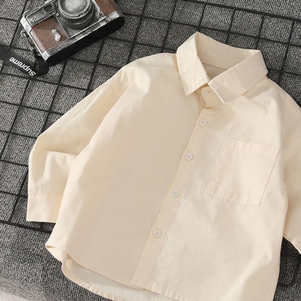

kids shirts boys'long-sleeved shirt loose outer wear pure cotton children's shirt casual handsome shirt big children's fashio, White;black