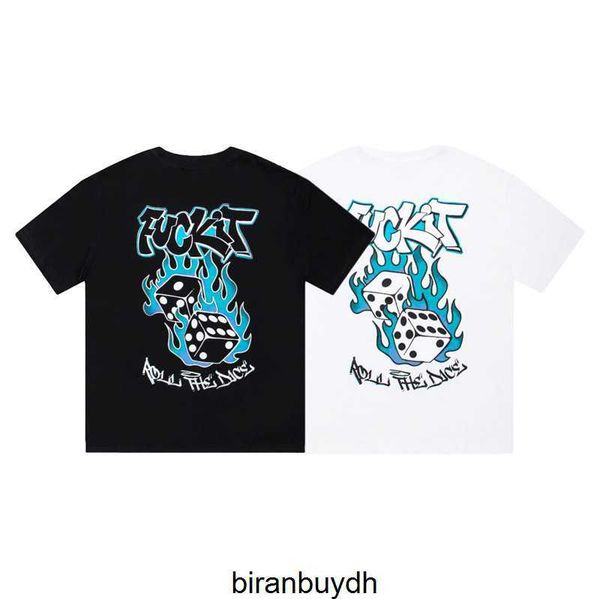 

sport men's t-shirts trapstar short sleeve flame dice high definition printed quality t-shirt, White;black
