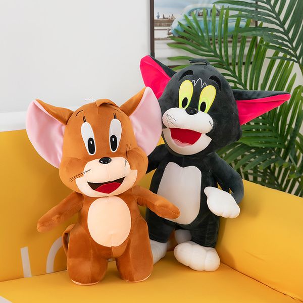 

film and television peripheral stuffed plush animals toys mouse ands cat cartoon plushs doll children happy gift home ornaments 25cm