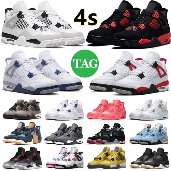 

4 basketball shoes for men women 4s military black cat sail red thunder white oreo cactus jack blue university shimmer infrared cool grey me