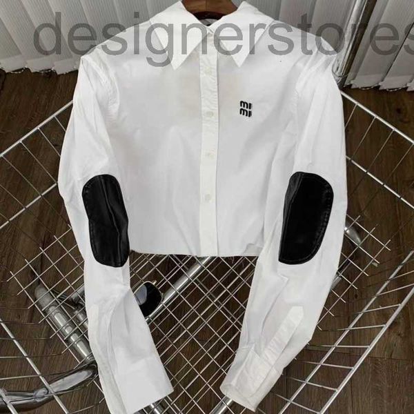 

designer fashion letter embroidery womens casual shirt shirts women long-sleeved shirt short cardigan jacket y9xo, White
