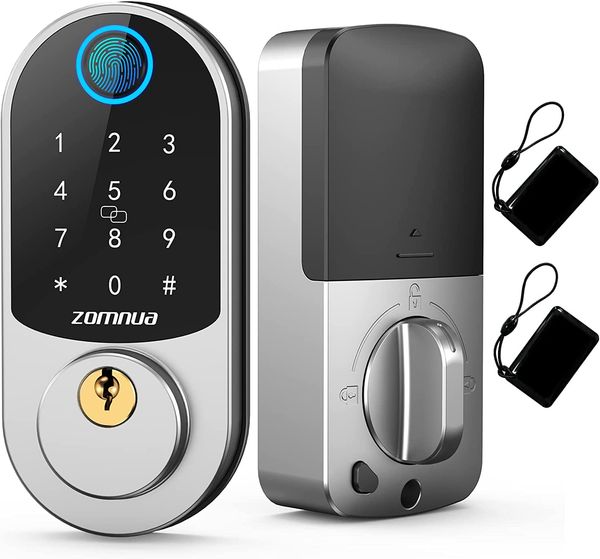 

zomnua electronic smart lock fingerprint deadbolt door locks with keypad ic card keyless digital electronic lock for office