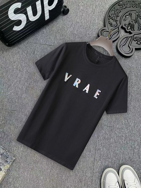 

22ss spring new short sleeve t classic print iogo men's and women's same style couple simple everything fashion trend t-shirt, White;black