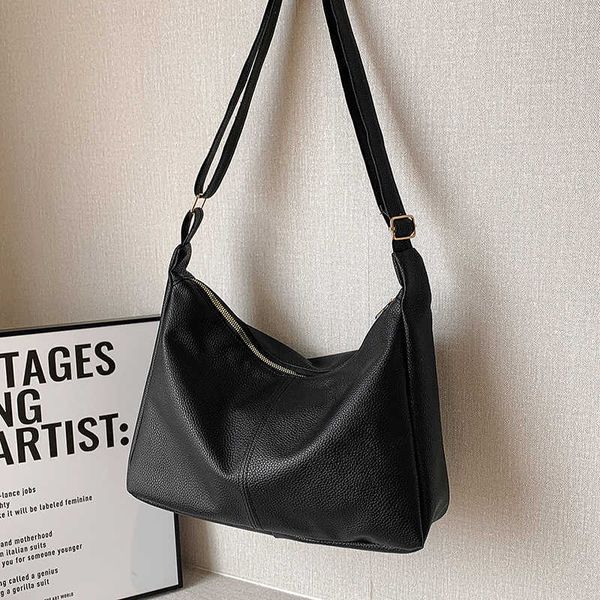 

nxy vintage fashion women shoulder bags new solid color large capacity tote crossbody bags casual shopping and travel bags 230308