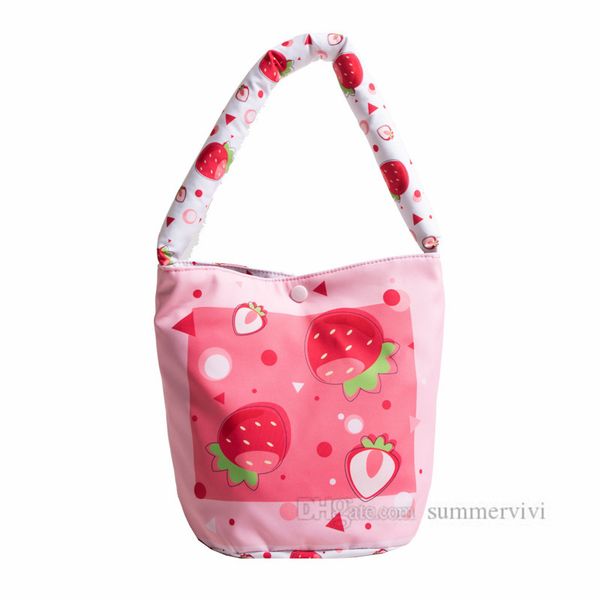 

children fruit printed handbags girls alar one shoulder bucket bag summer kids beach holiday handbag z09781, Black
