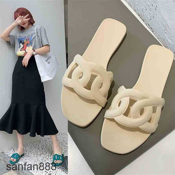 

original designer hemres slippers h 40% off 2023 new sandals family female summer net red jelly cool slippers with logo yc0d, Black