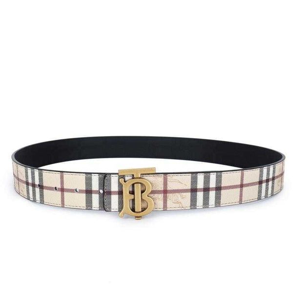

38cm double sided belt classic plaid embossed waistband, Silver