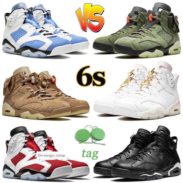 

unc 6s mens basketball shoes 6 gold hoops british khaki cactus mint foam infrared hare bordeaux men womens trainers spor air jorden jordon, Black