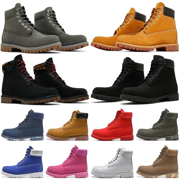 

2023 designer boots men womens martin booties luxury ankle boot for cowboy yellow wheat black red white olive camo hiking outdoor sports sne