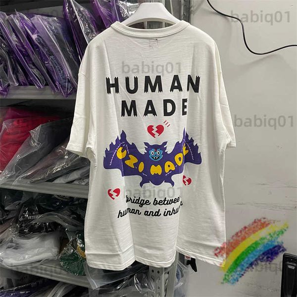 

men's t-shirts bat human made t-shirt 1 1 oversized tees heavy fabric t shirts t230321, White;black