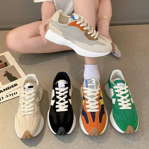 

dress shoes waffle small waist forrest gump daddy women s sneakers 2023 breathable mesh fitness running casual sports 230321, Black