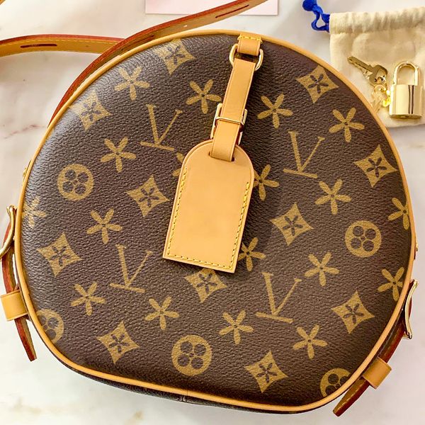 

2023 m45647 brown flower tote bags louiseity petite boite chapeau boite 2size handbag pochette clutch bag womens mens designer man cross bod
