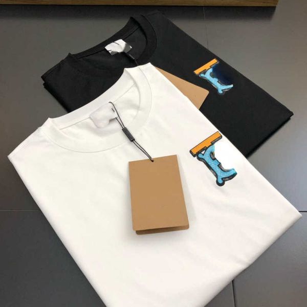 

summer cotton sweatshirt designer t shirt printed short sleeved t shirts men women new half sleeves round neck loose pullover tee oversize, White;black