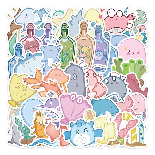 

50pcs ocean kids stickers for skateboard car baby helmet pencil case diary phone lapplanner decor book album toys guitar diy decals